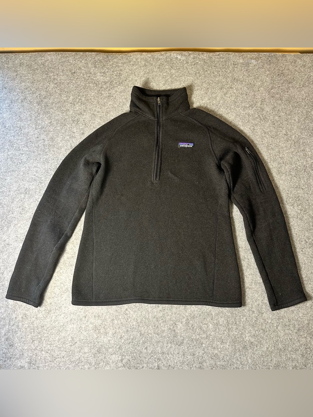 Patagonia Better Sweater 1/4 Zip Fleece Pullover Womens Sz Small Black *logo*